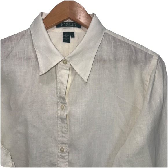 Lauren Ralph Lauren Other - Lauren Ralph Lauren Beige 100% Linen Button Down Dress Shirt Men's XL Style